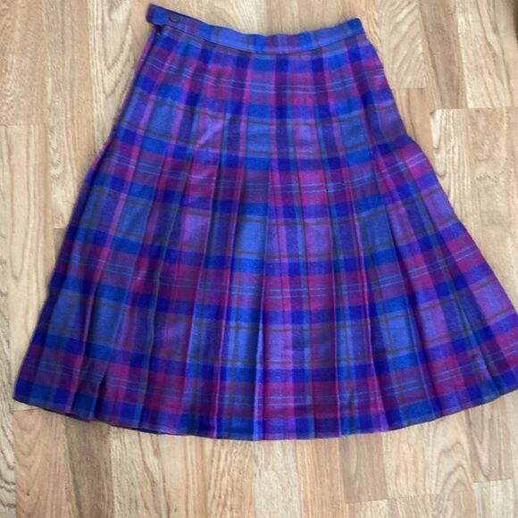 Pendleton Wool Plaid Pleated Skirt Sz 8P - Picture 1 of 6